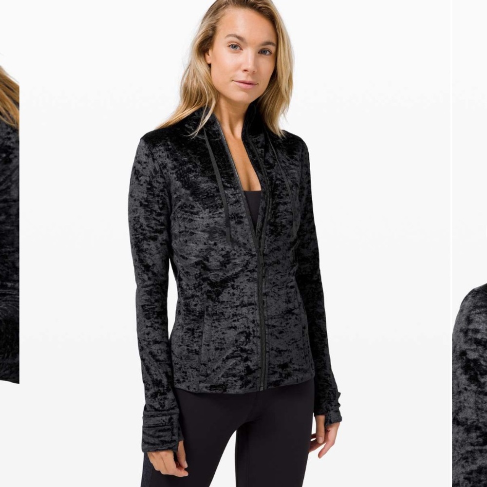 Rare Lululemon Hooded Define Jacket, velvet, size 4, excellent condition.